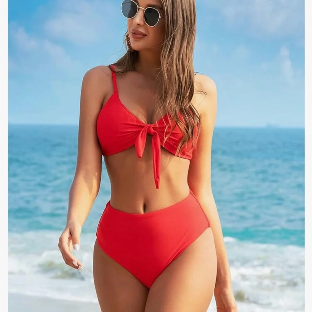 Vibrant Red Women's Bikini Set